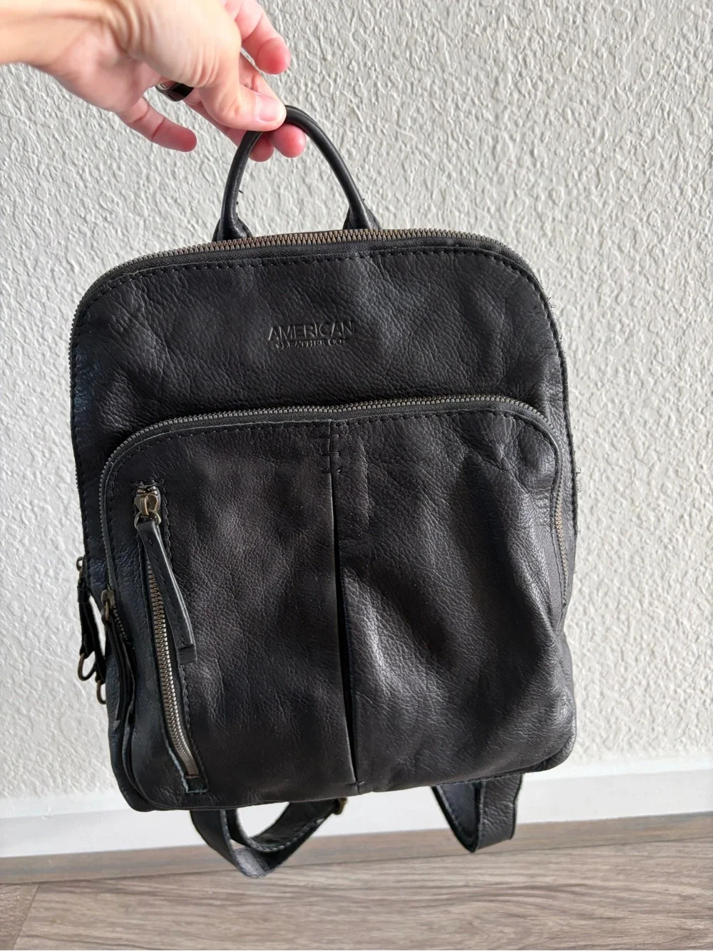 American Leather Black Women's Leather Backpack